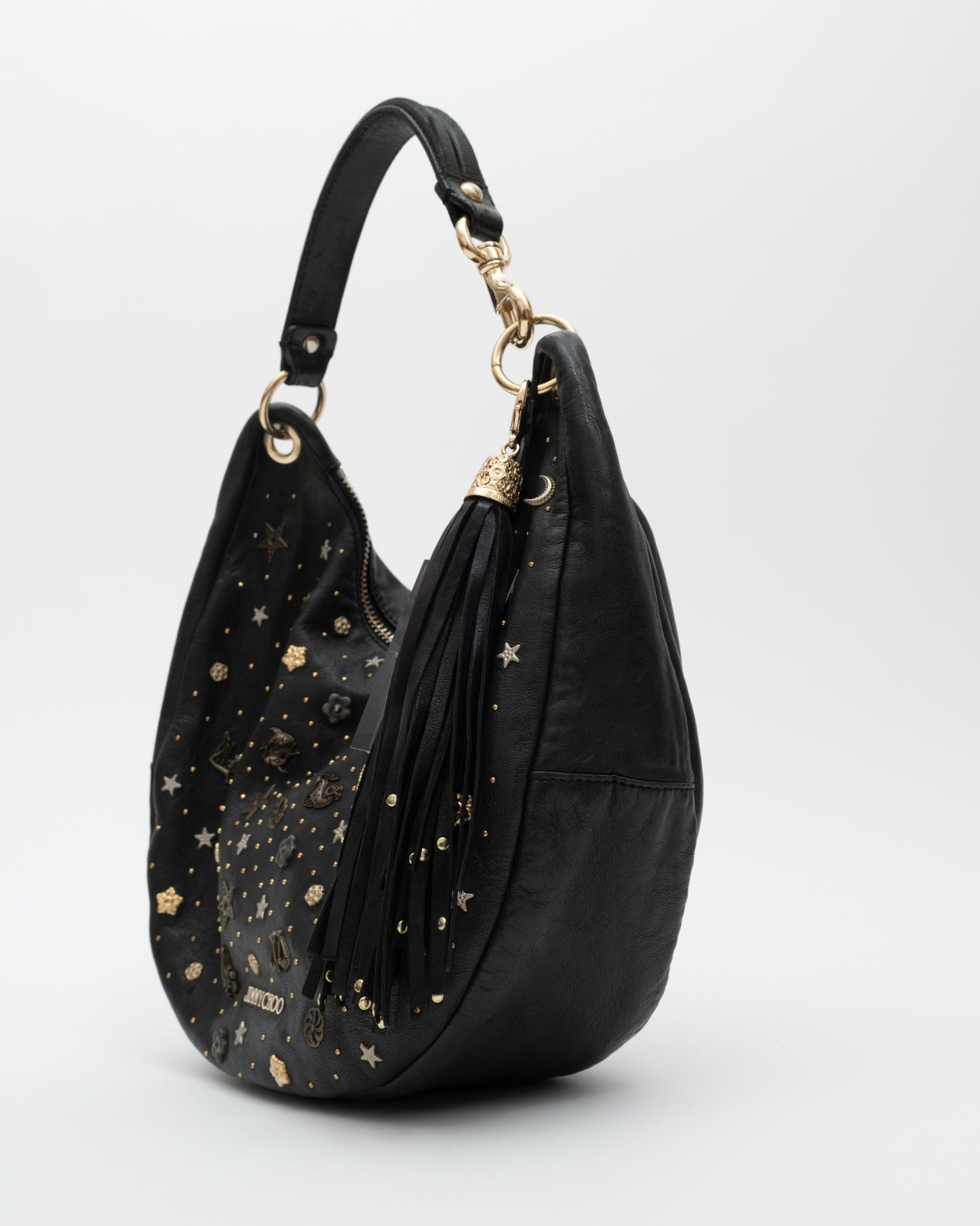 2011 JIMMY CHOO Black Solar Studded Hobo Bag (as is)