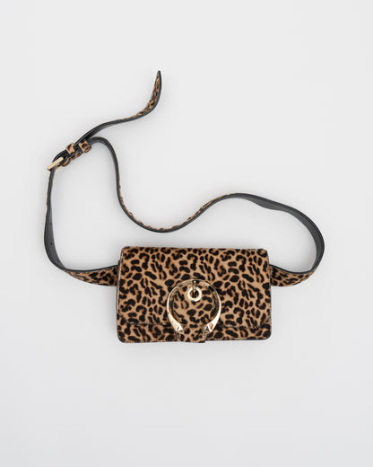 2000s JIMMY CHOO Leopard Pony Hair Waist Bag