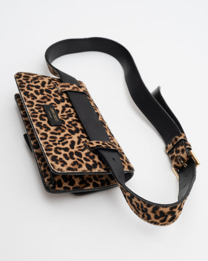 2000s JIMMY CHOO Leopard Pony Hair Waist Bag