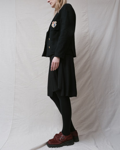 Vintage Black Wool Boxy Jacket (S/M)