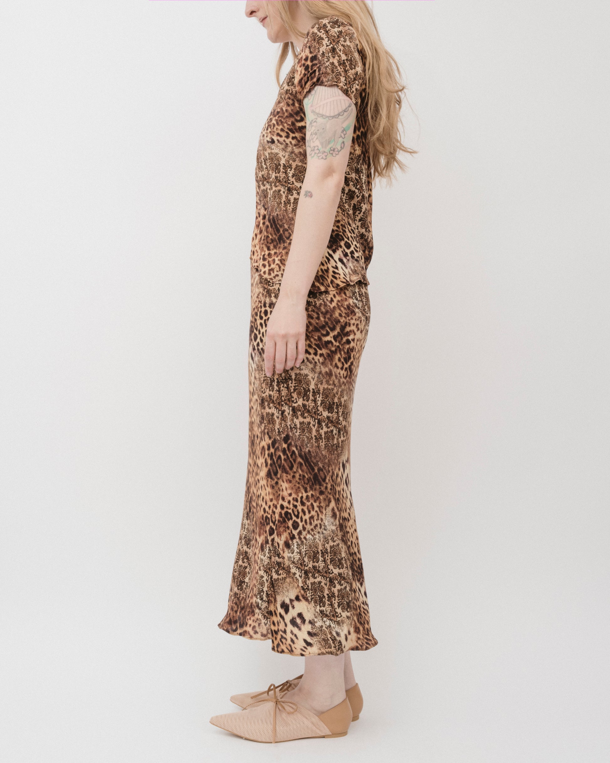 Vintage 90s Leopard Maxi Dress (M) Closed Caption Vintage 90s Leopard Maxi Dress (M) Closed Caption