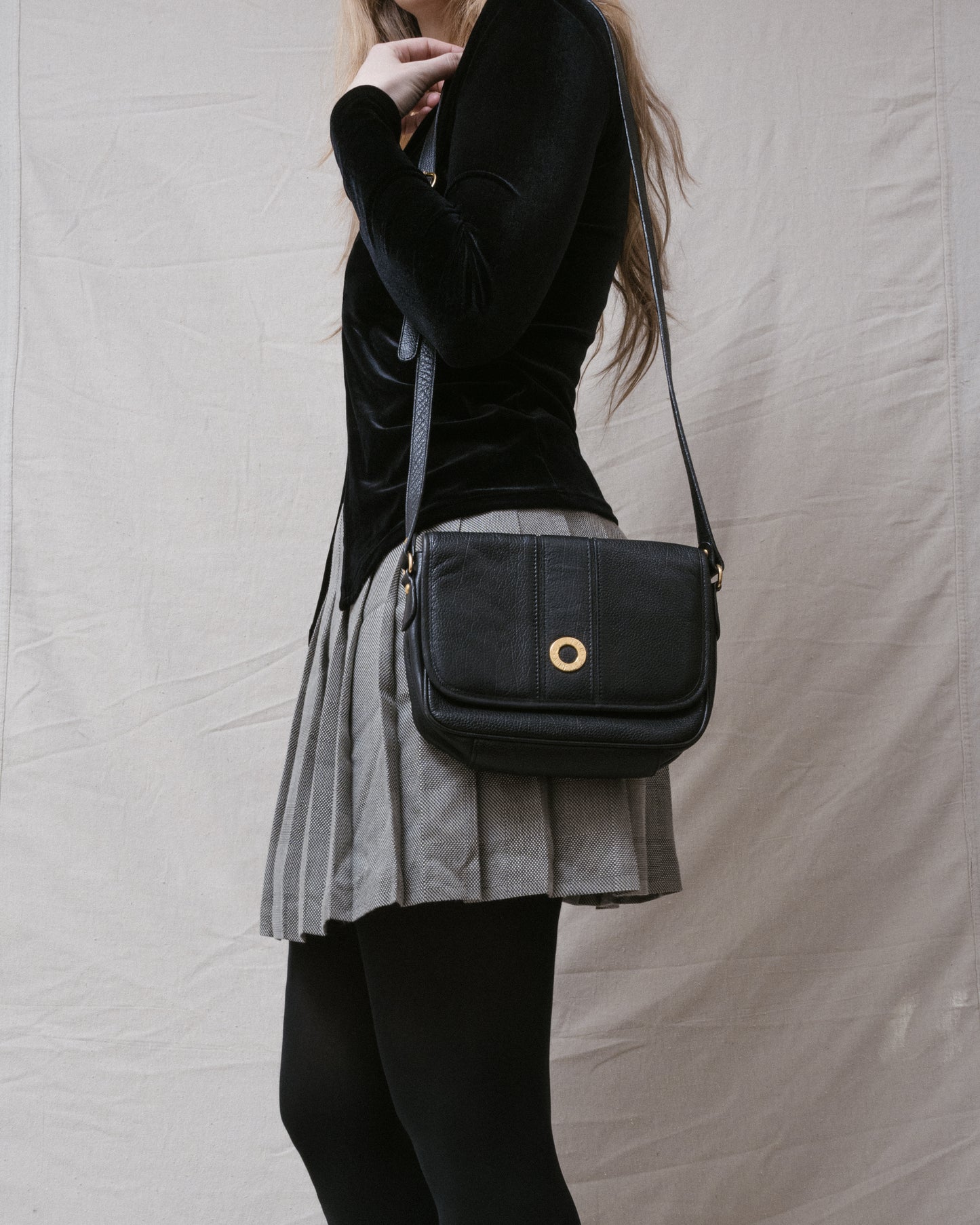 Vintage Black AIGNER Shoulder Strap Bag