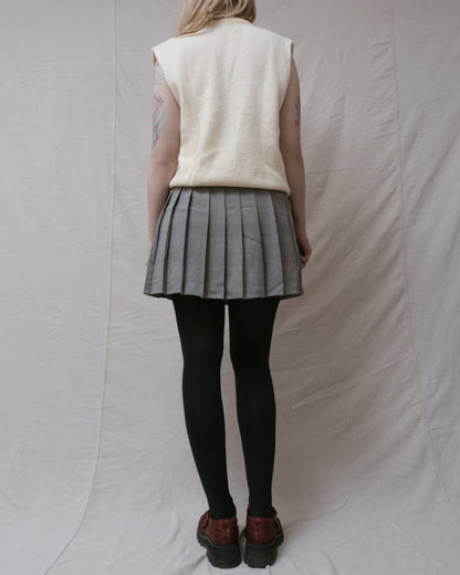 Vintage Plaid Pleated Skirt (XS)
