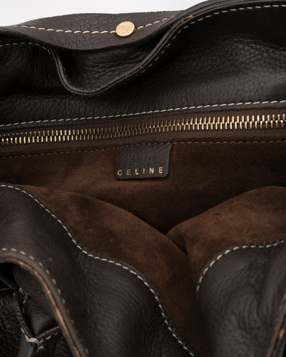 2000s CELINE Chocolate Horsebit Hobo Bag