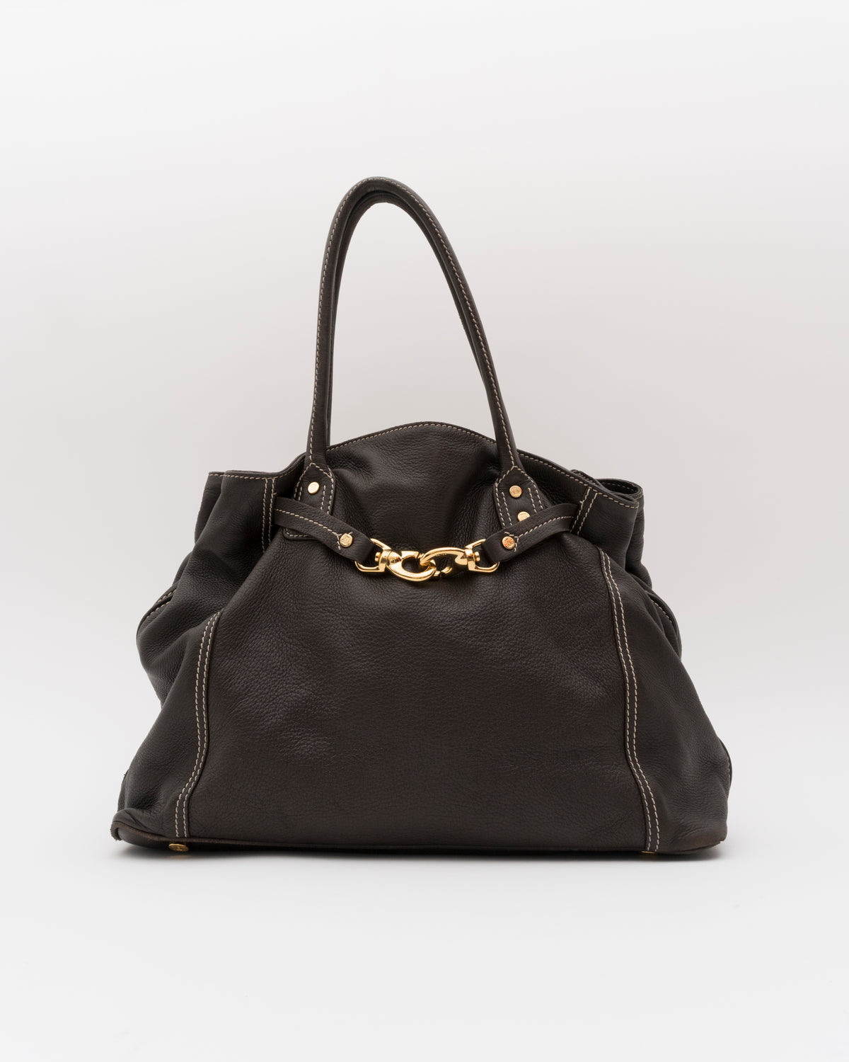 2000s CELINE Chocolate Horsebit Hobo Bag