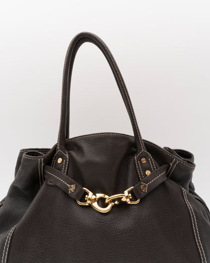 2000s CELINE Chocolate Horsebit Hobo Bag