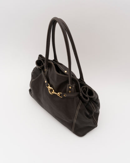 2000s CELINE Chocolate Horsebit Hobo Bag