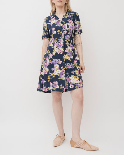 Vintage 90s Floral Shirt Dress (M)