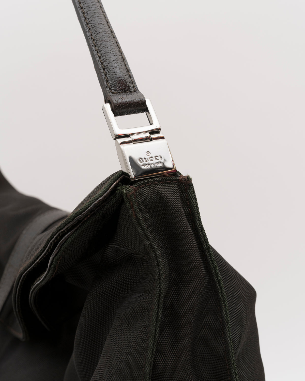 90s GUCCI Black Nylon & Leather Large Jackie Hobo Bag
