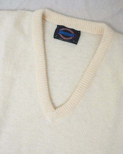 Vintage Creme Oversized Wool Sweater Vest (S-L)