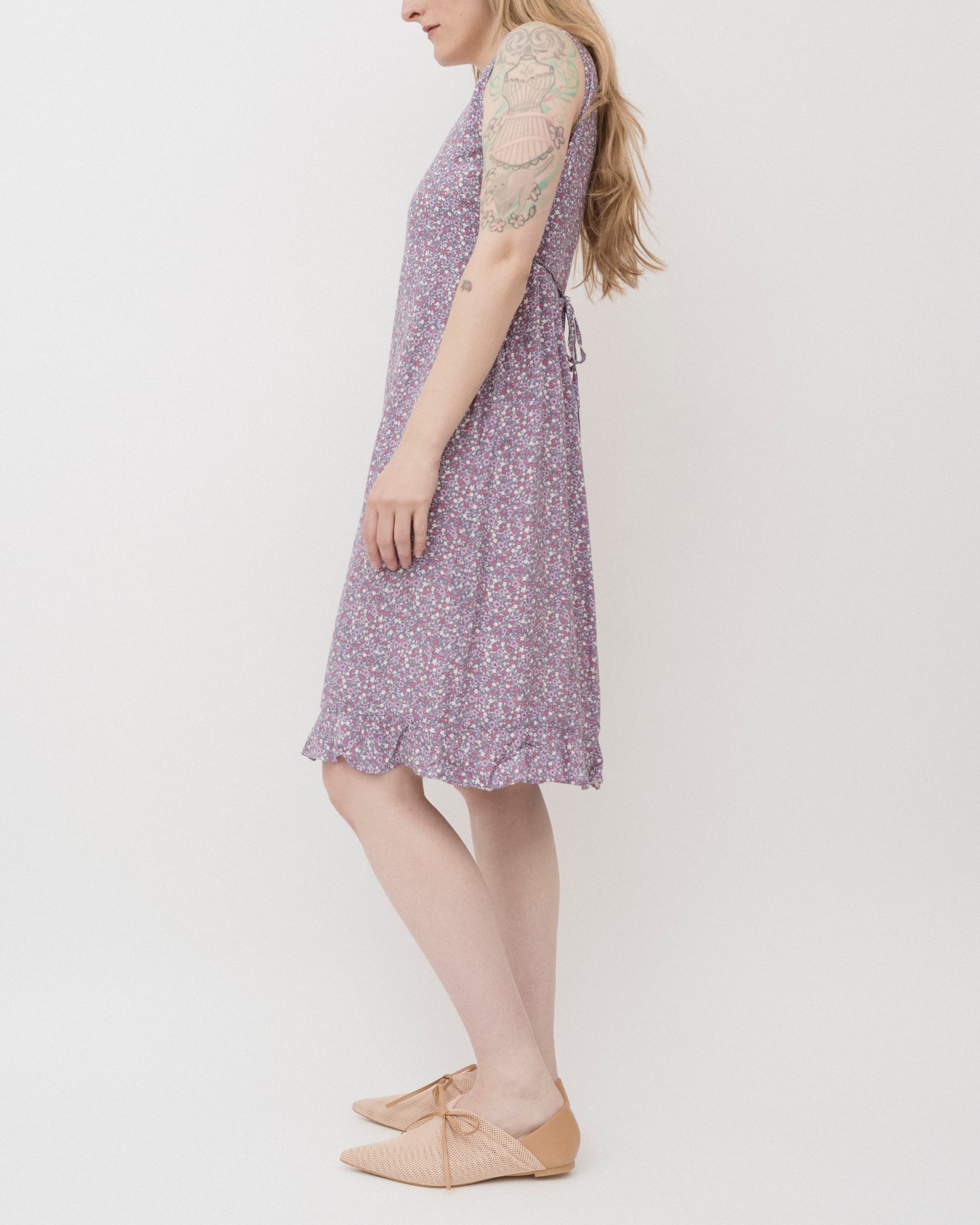 Vintage 90s Lilac Floral Ditsy Dress (S-L)