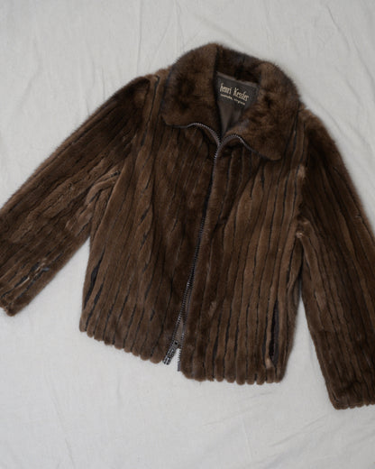 Vintage 70s Chocolate Brown Fur Jacket (S/M)