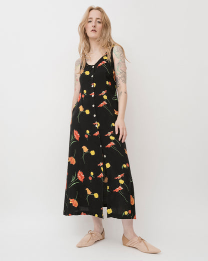 Vintage 90s Floral Maxi Dress (M)