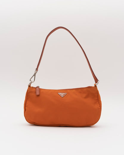 90s PRADA Papaya Tessuto Mini Pochette Bag