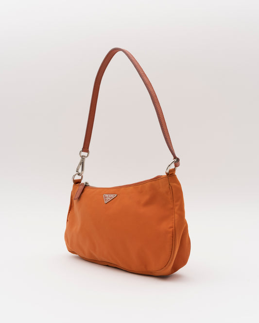 90s PRADA Papaya Tessuto Mini Pochette Bag