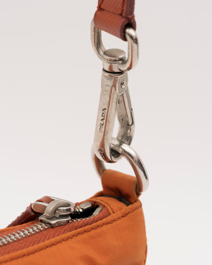 90s PRADA Papaya Tessuto Mini Pochette Bag