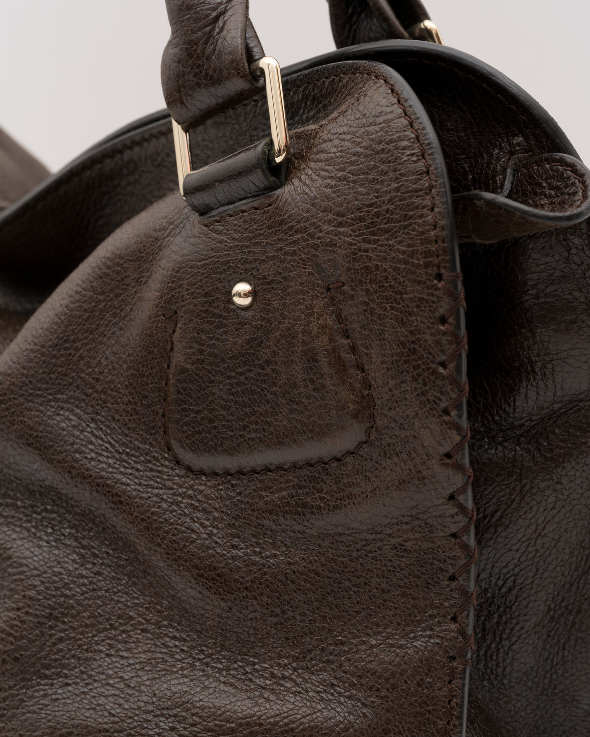2000s CELINE Carriage Charm Chocolate Hobo Bag