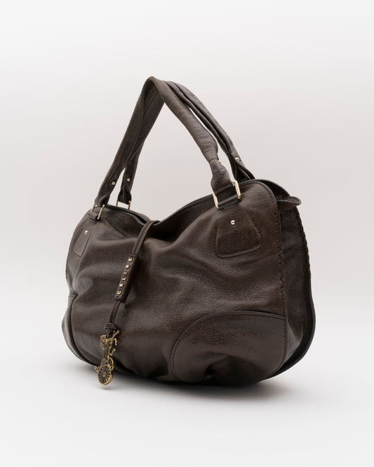 2000s CELINE Carriage Charm Chocolate Hobo Bag