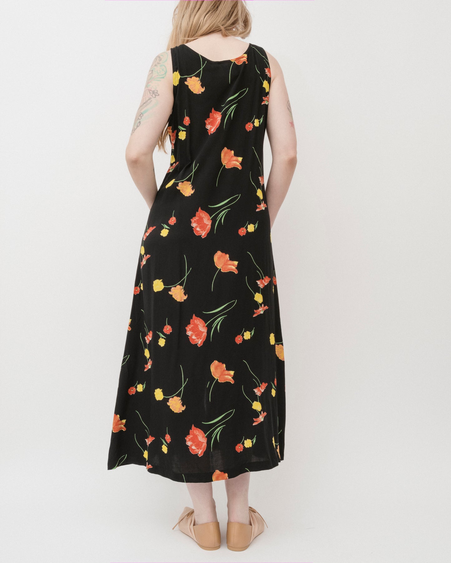 Vintage 90s Floral Maxi Dress (M)