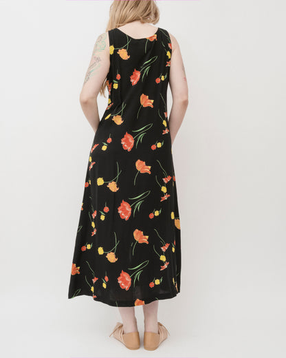 Vintage 90s Floral Maxi Dress (M)