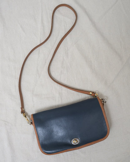 Vintage Navy + Tan Leather Bag