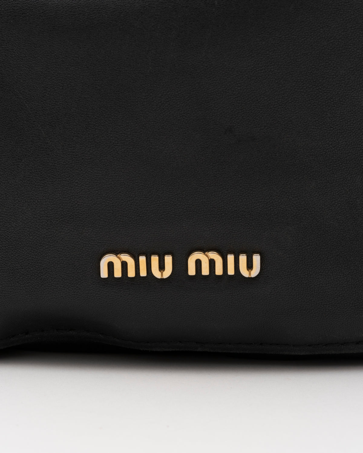 2000s MIU MIU Black Nappa Leather Hobo Bag