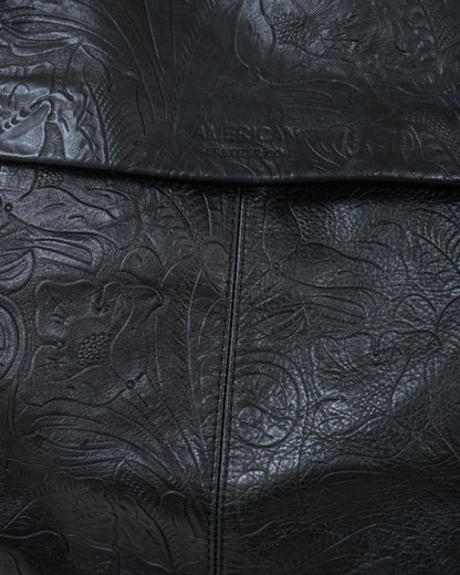 Vintage Black Floral Tooled AMERICAN LEATHER CO Backpack