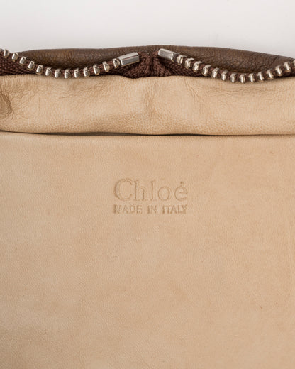 2000s Rare CHLOE Ruched Nappa Leather Floral Appliqué Bag