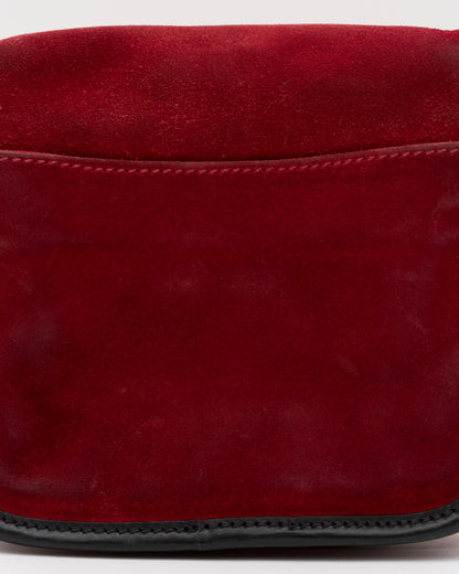 SS2005 MIU MIU Red Suede Mini Crossbody Bag w/Padlock