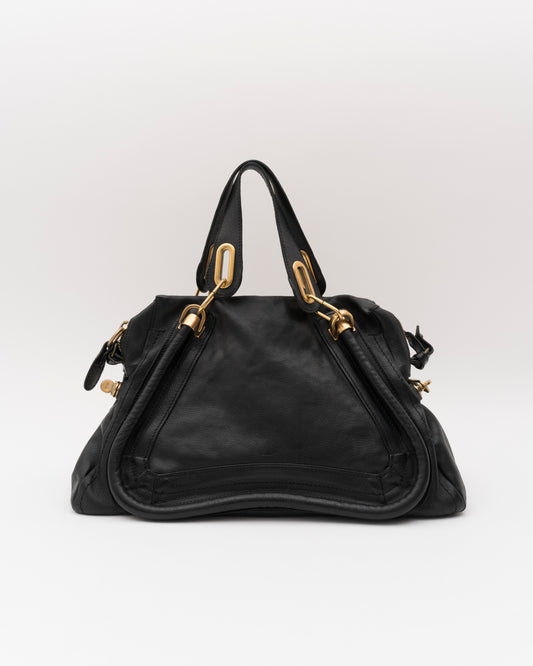 2000s CHLOE Paraty Black Leather Bag