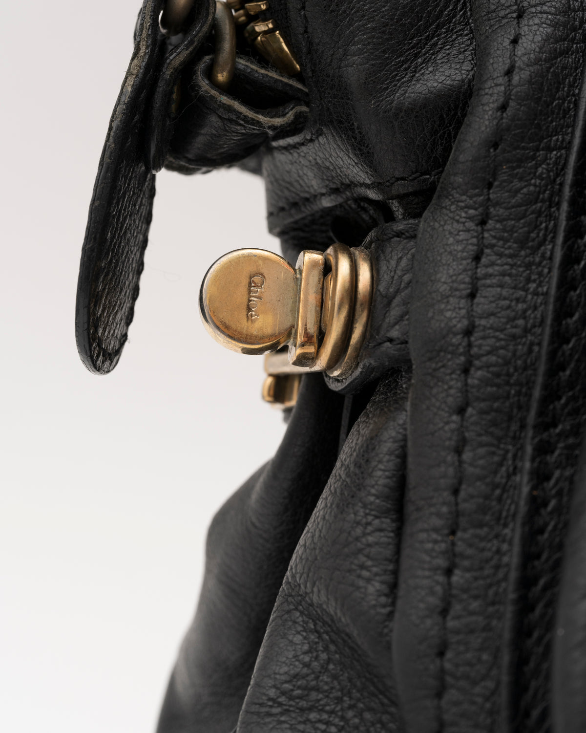 2000s CHLOE Paraty Black Leather Bag