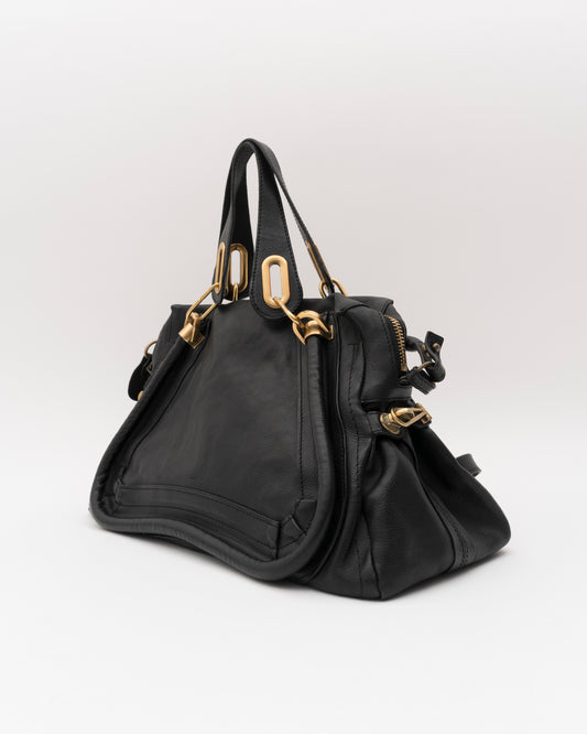 2000s CHLOE Paraty Black Leather Bag