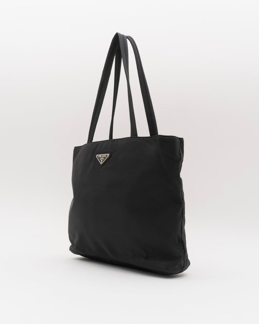 90s PRADA Black Tessuto Tote Bag