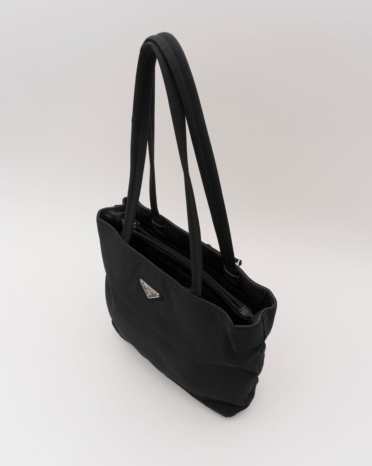 90s PRADA Black Tessuto Tote Bag