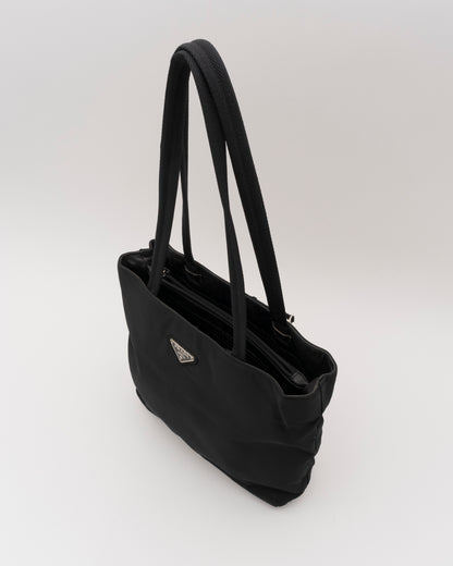 90s PRADA Black Tessuto Tote Bag