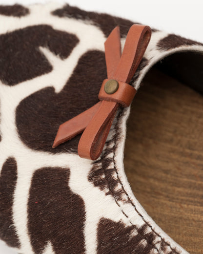 2000s MIU MIU Brown & White Pony Hair Wooden Clogs (36.5)