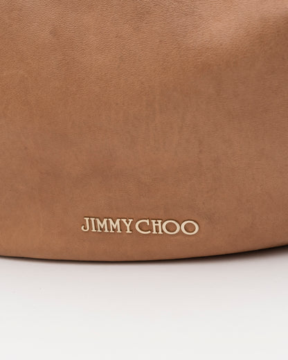 2000s JIMMY CHOO Tan Nubuck Leather Solar Hobo Bag