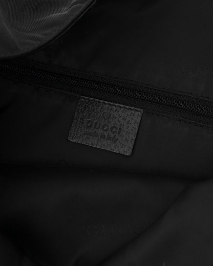 90s GUCCI Black Nylon & Leather Jackie Hobo Bag