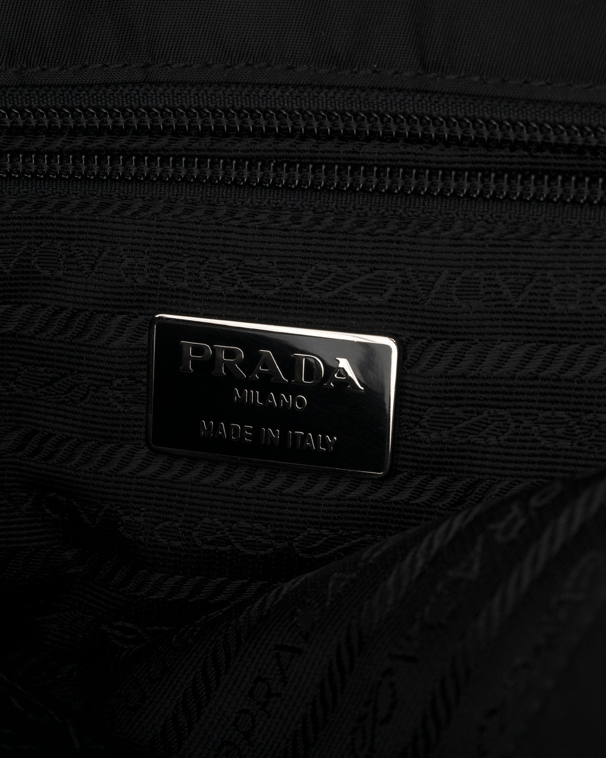 90s PRADA Black Tessuto Leather Trim Shoulder Bag
