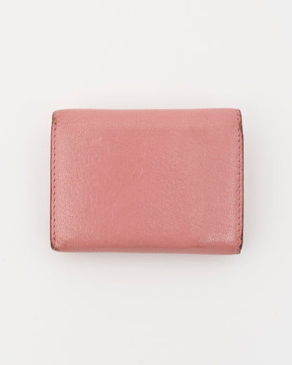 2000s MIU MIU Pink Madras Love Letter Mini Envelope Wallet