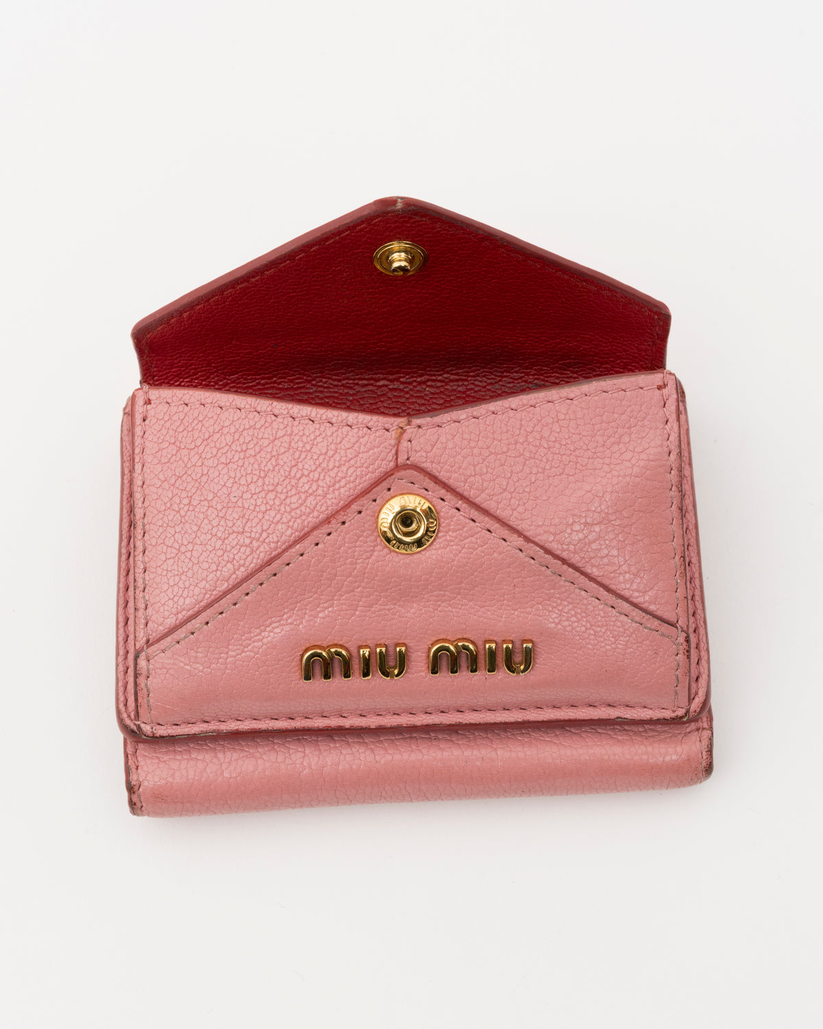 2000s MIU MIU Pink Madras Love Letter Mini Envelope Wallet