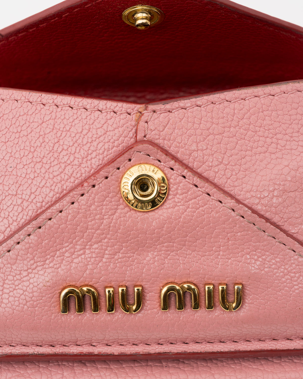 2000s MIU MIU Pink Madras Love Letter Mini Envelope Wallet