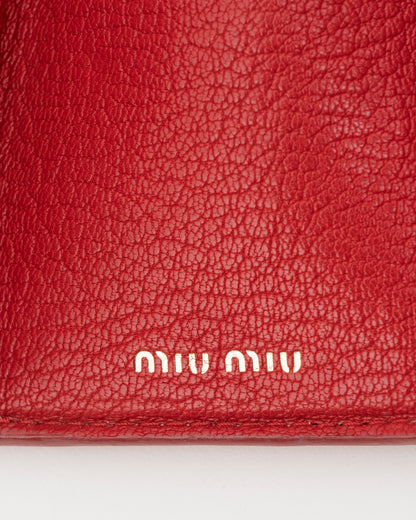 2000s MIU MIU Pink Madras Love Letter Mini Envelope Wallet