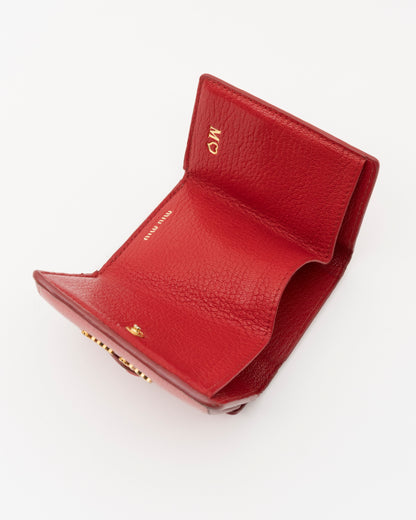 2000s MIU MIU Pink Madras Love Letter Mini Envelope Wallet