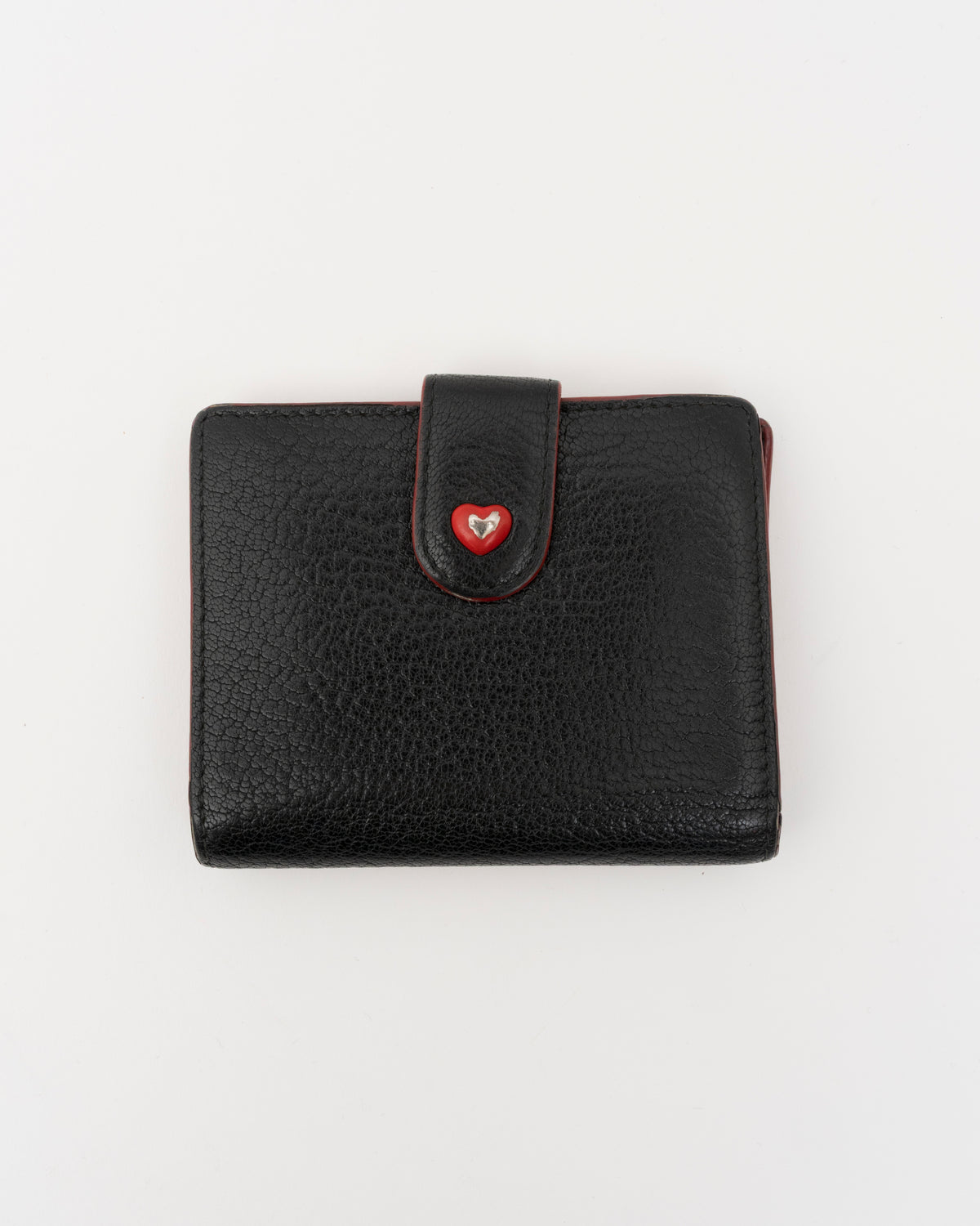 2019 MIU MIU Madras Forever Enamel Heart Compact Wallet