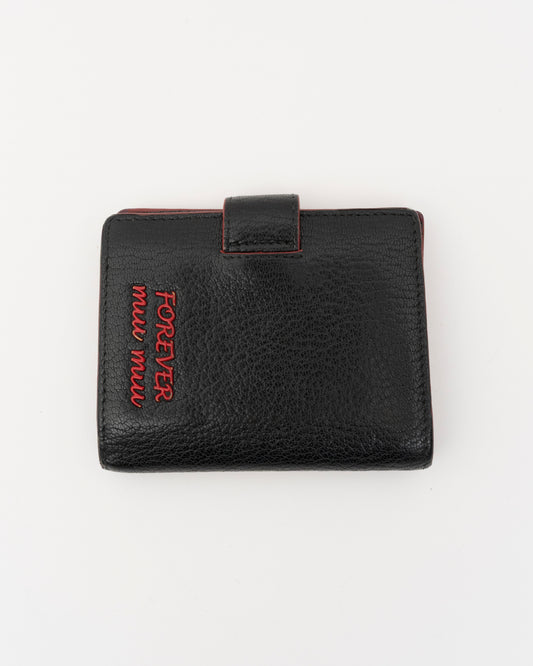 2019 MIU MIU Madras Forever Enamel Heart Compact Wallet