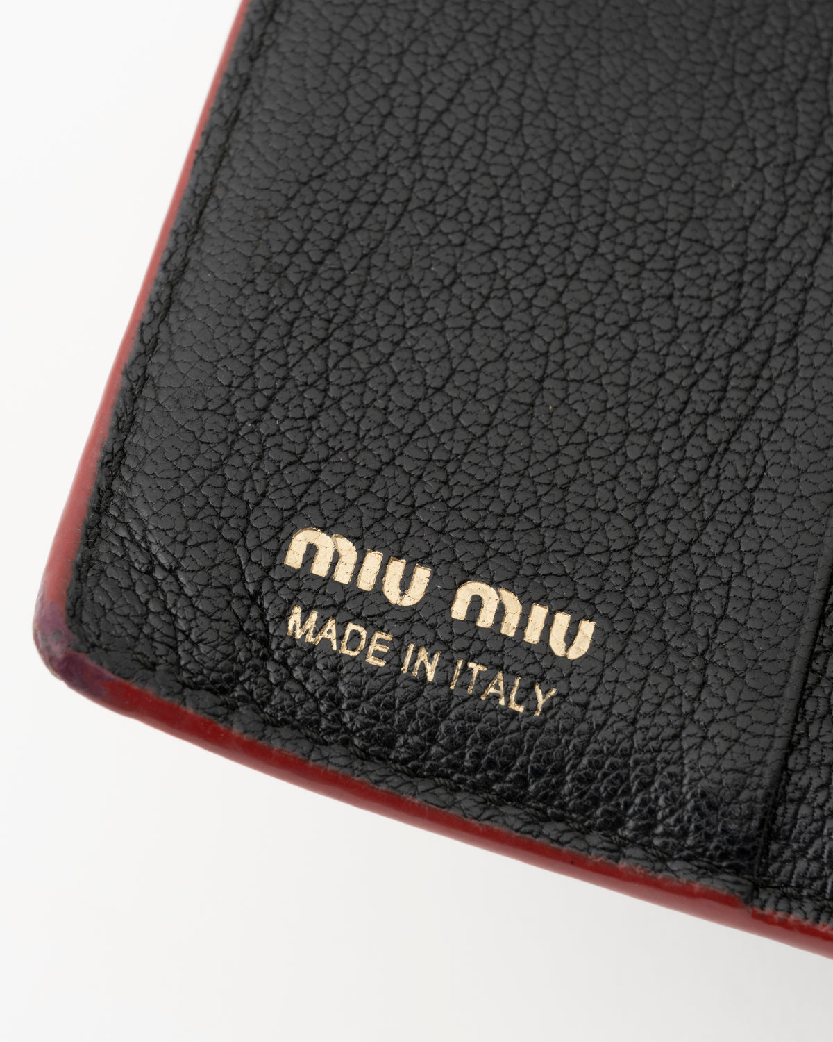 2019 MIU MIU Madras Forever Enamel Heart Compact Wallet