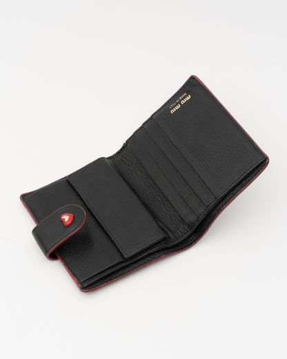 2019 MIU MIU Madras Forever Enamel Heart Compact Wallet