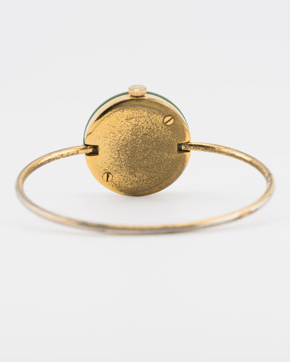 80s GUCCI 11/12.2 Gold Sherry Line Bezel Bangle Watch
