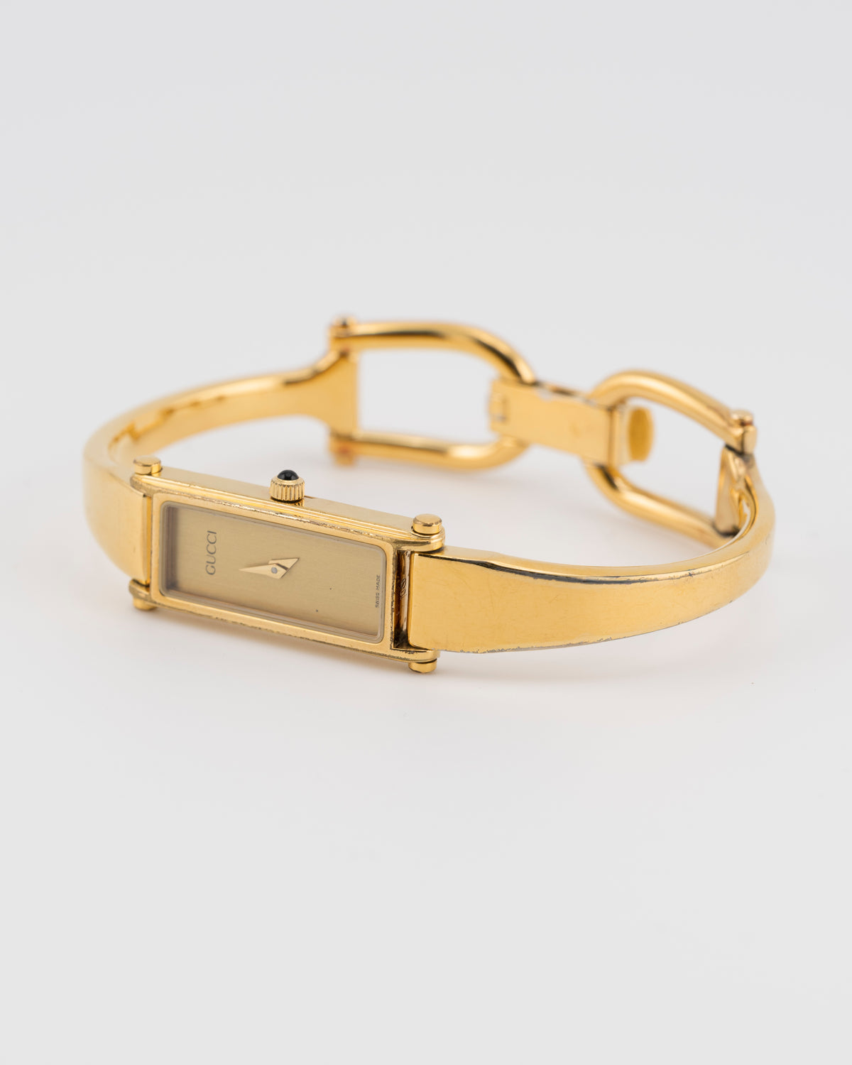 90s GUCCI 1500L Gold Bangle Watch